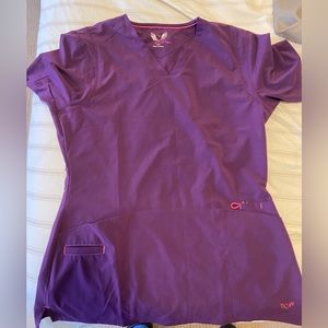 EUC smitten slim fit womens scrub top purple size medium